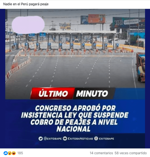 En las últimas 24 horas la publicación tuvo más de 15.000 visualizaciones. Fuente: Captura LR, Facebook.