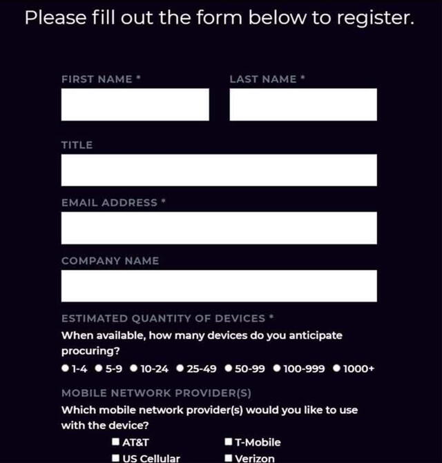 El formulario para futuros clientes. Foto: Onward Mobility