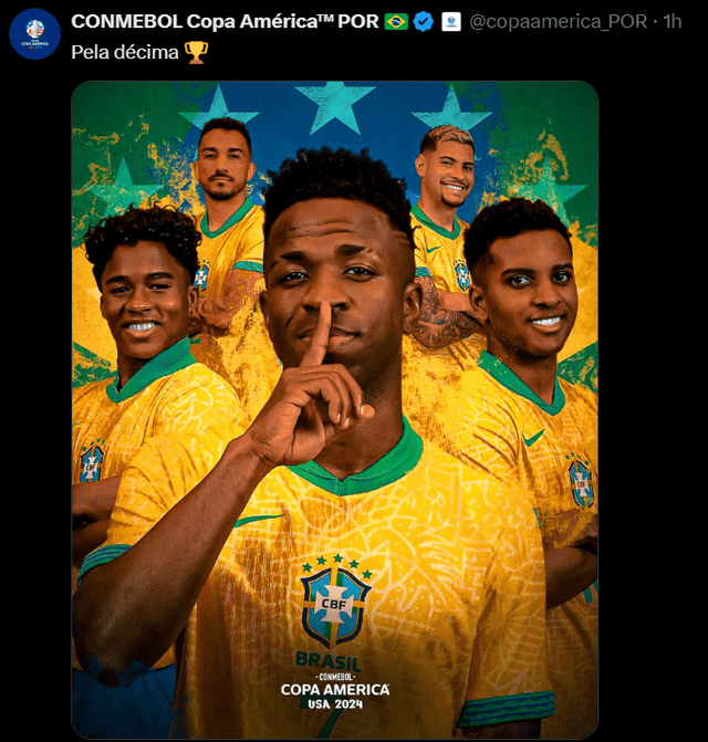 Brasil pugnará por ganar el décimo título de su historia en el torneo. Foto: Conmebol   
