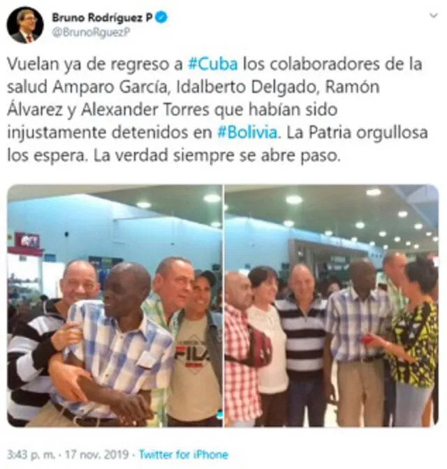 El canciller cubano ha utilizado Twitter para referirse a este caso. Foto: captura de pantalla