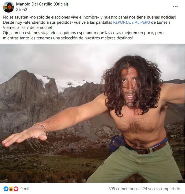 Manolo del Castillo vuelve con Reportaje al Perú