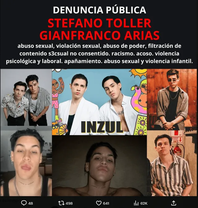 Denuncian a cantantes de Inzul. Foto: captura de X   