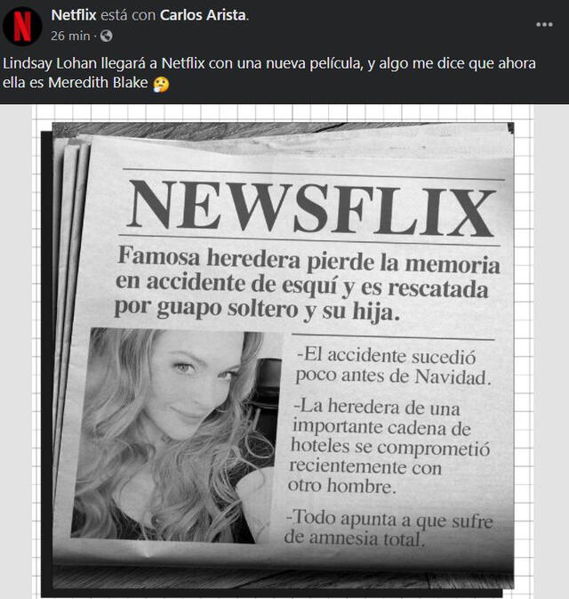 Lindsay Lohan es la nueva estrella de Hollywood en llegar a Netflix. Foto: Netflix