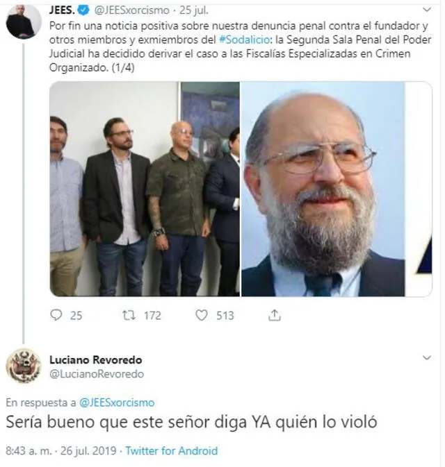 Revoredo se burla de la delicada denuncia de Escardó. Foto: Captura Útero/Twitter.