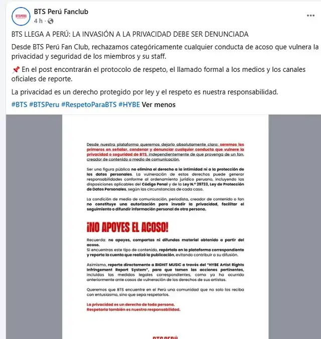 Se insta a los fans a evitar acudir a aeropuertos y hoteles, así como a no seguir los movimientos de los artistas ni compartir información en tiempo real. Se insta a los fans a evitar acudir a aeropuertos y hoteles, así como a no seguir los movimientos de los artistas ni compartir información en tiempo real.