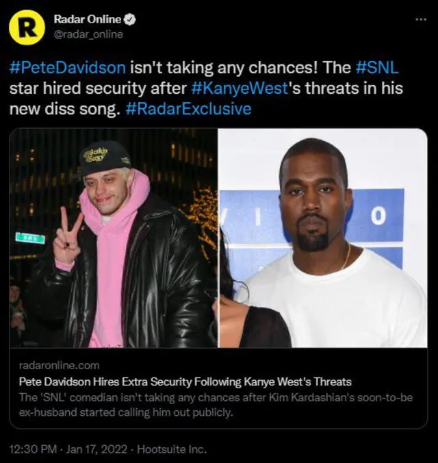 Pete Davidson reaccionó ante amenaza de Kanye West