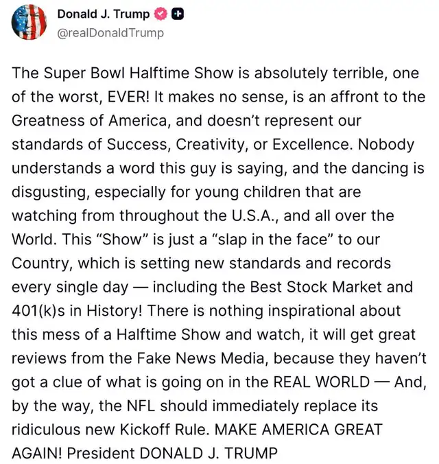  Publicación de Donald Trump. Captura: Truth Social   