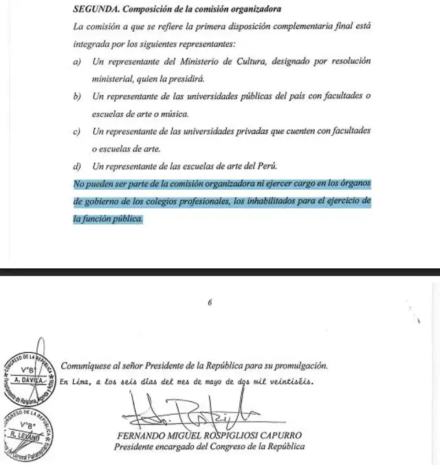 Proyecto de ley de contrabando enviado por el Congreso al Gobierno de José María Balcázar