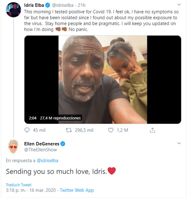 Ellen Degeneres envía mensaje a Idris Elba