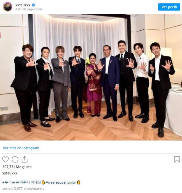 Post de Leeteuk sobre su visita en Indonesia. Foto: Instagram