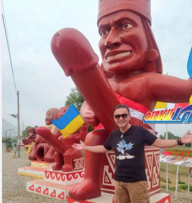 La fotografía de Mario Castañeda en el huacho de Moche fue compartida por las redes sociales del festival Otaku Kai.