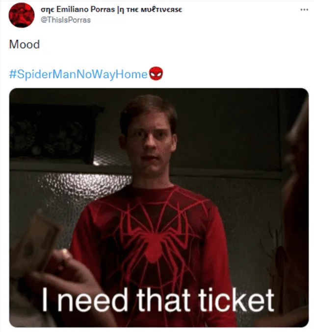 La preventa de entradas de Spider-Man: no way home ha generado una serie de graciosos memes. Foto: captura de Twitter