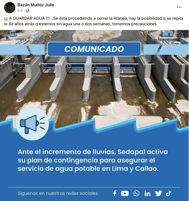 La publicación ha circulado en distintas redes sociales. Foto: captura de Facebook   