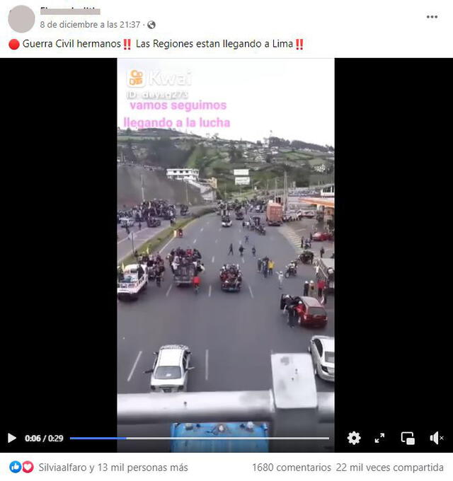 Supuestamente video muestra la llegada de los ciudadanos de las regiones a Lima en la actual crisis. Foto: captura en Facebook.