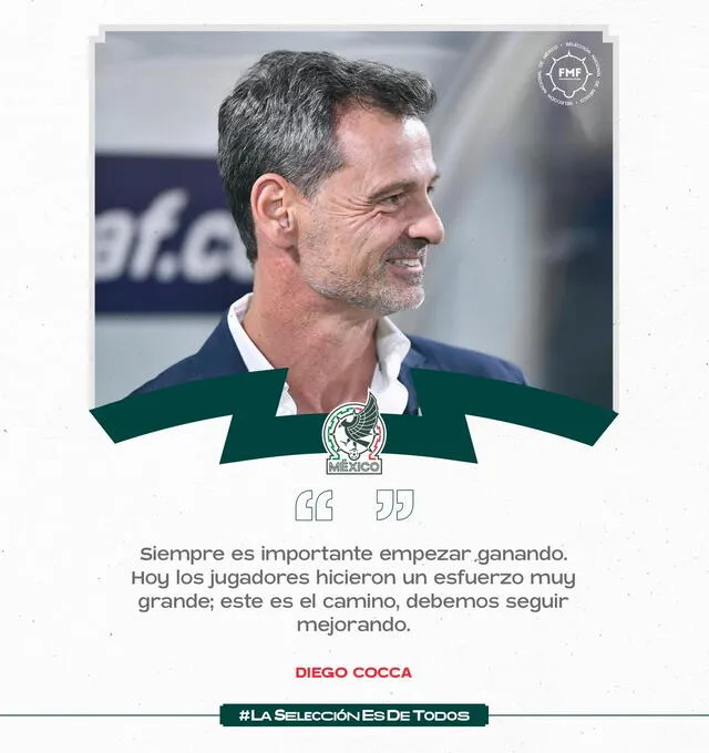  Declaraciones de Diego Cocca, entrenador de MX tras derrotar a Surinam. Foto: Selección Nacional de México. 