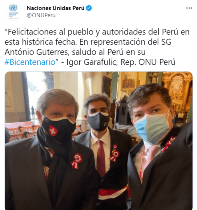 ONU saluda al pueblo peruano en Fiestas Patrias: “Felicito al Perú en su Bicentenario”