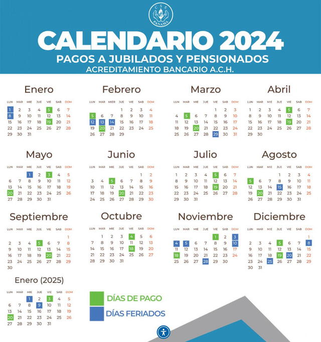 Calendario de pagos de la CSS por acreditamiento bancario ACH. Foto: CSS   