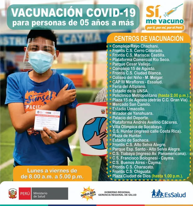 Entidad publicó lista de vacunatorios. Foto: Geresa/ Facebook
