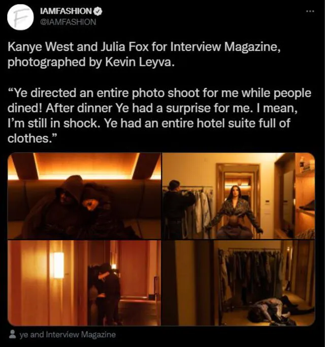 Julia Fox y Kanye West para la revista Interview