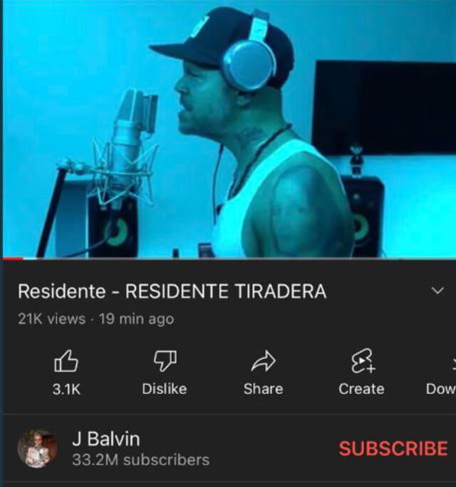 La famosa canción de Residente estuvo por varios minutos en el canal de J Balvin.