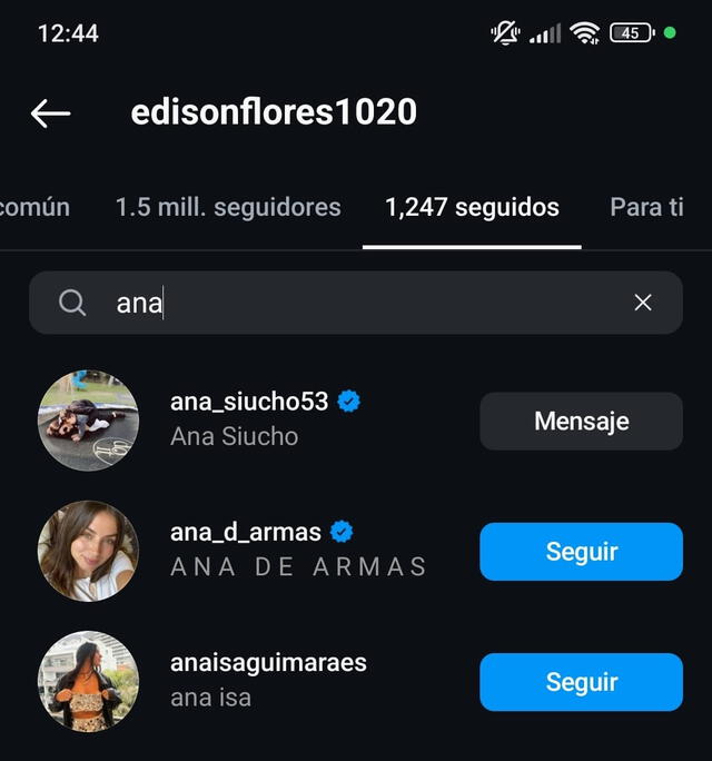  Edison Flores volvió a seguir a Ana Siucho en redes    