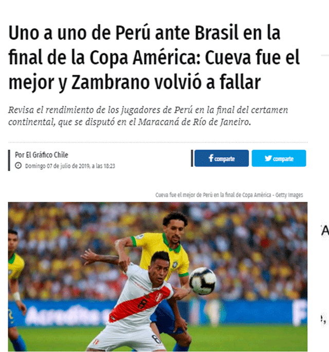 Prensa chilena - selección peruana