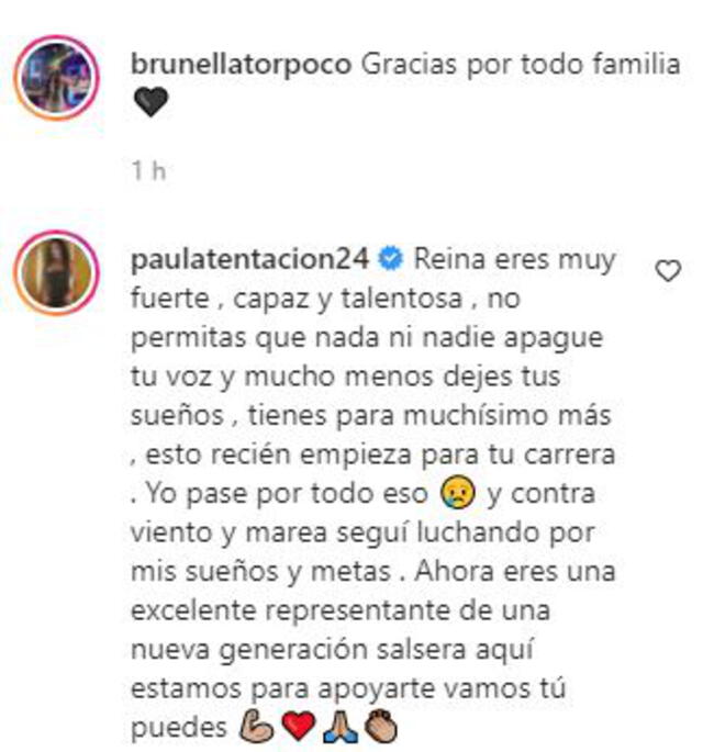 Mensaje de Paula Arias  Foto: Instagram