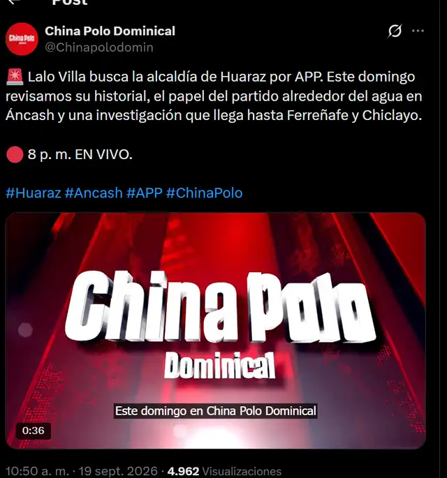 Última publicación en redes sociales de la China Polo. Última publicación en redes sociales de la China Polo.