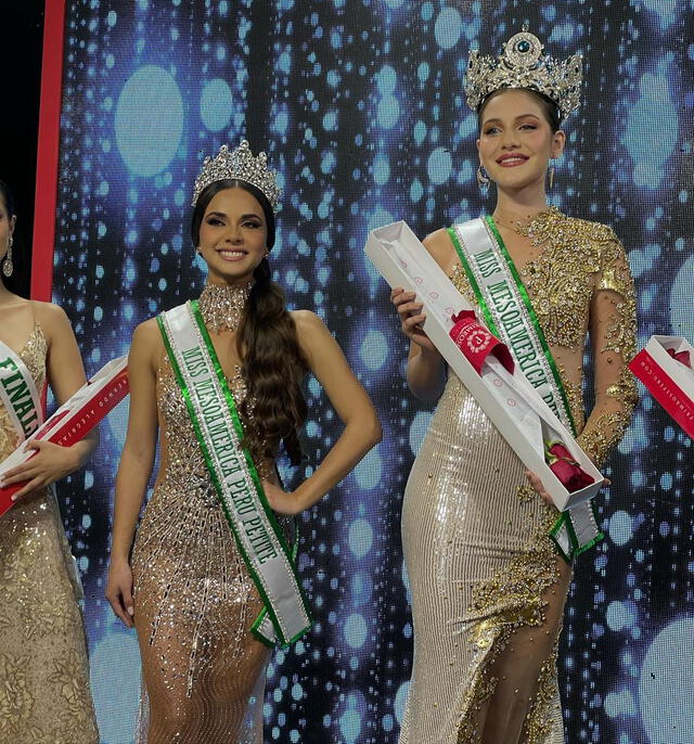 Hanadi Matraje es Miss Perú Mesoamérica Perú 2023 y a Maruxa Salcedo ganó en la categoría petite. Foto: Miss Perú/Instagram