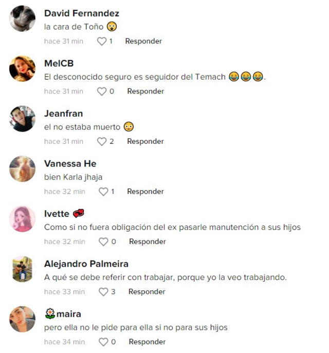 Usuarios mostraron su apoyo a Karla Tarazona a través de TikTok. Foto: Captura TikTok.   