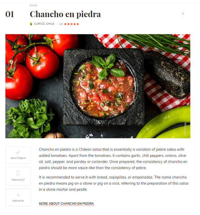  El chancho en piedra es la mejor receta chilena en Taste Atlas. Foto: Taste Atlas 