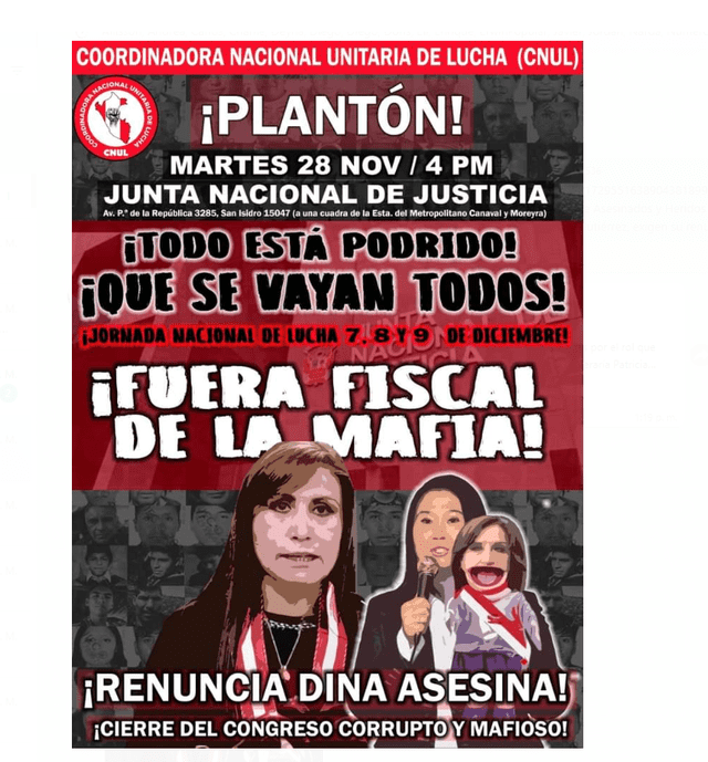  CNUL anuncia jornada nacional de lucha. Foto: difusión   