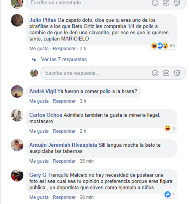 Usuarios de Facebook no se midieron en sus comentarios contra Jonathan Maicelo. (Foto: captura)