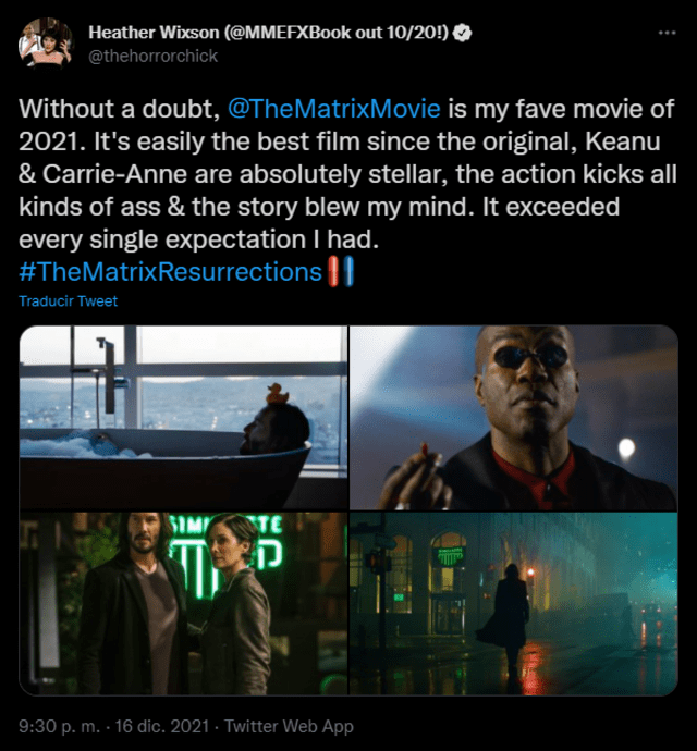 Matrix Resurrections: Primeras reacciones. Foto: Twitter