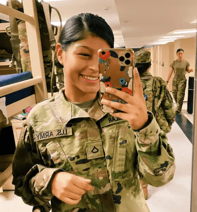 Tamara Aguilar, hija de Dilbert que destaca en el Ejército de los Estados Unidos. Foto: Instagram.   