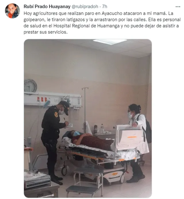 Denuncia de Rubí Prado. Foto: Twitter