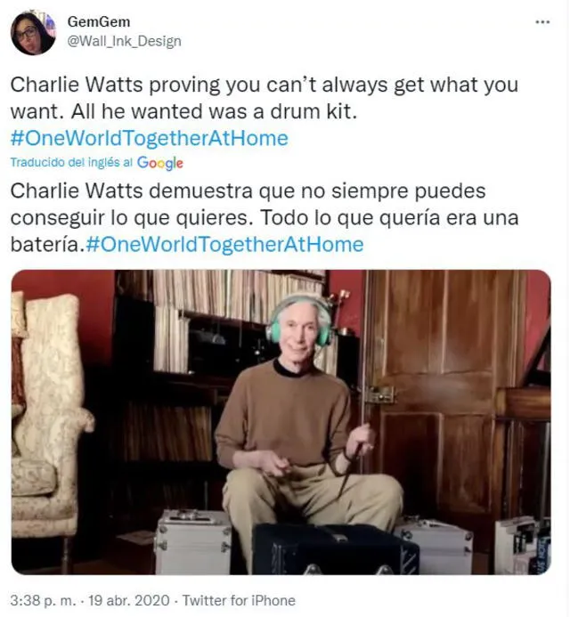 Charlie Watts y su último concierto con los Rolling Stones: tocando una batería invisible y desde su casa