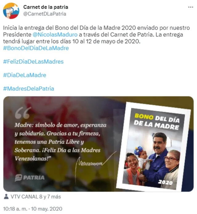 Nicolás Maduro | Venezuela | Bono | Sistema Patria | Carnet Patria