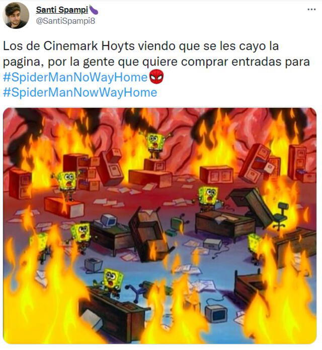 Meme que hace referencia a la preventa de Spider-Man no way home. Foto: captura Twitter