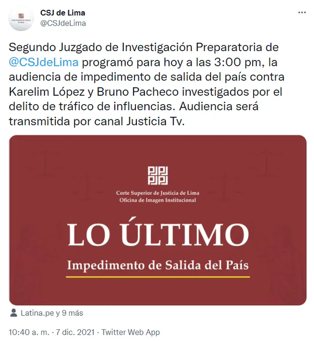 Poder Judicial - Bruno Pacheco - Karelim López