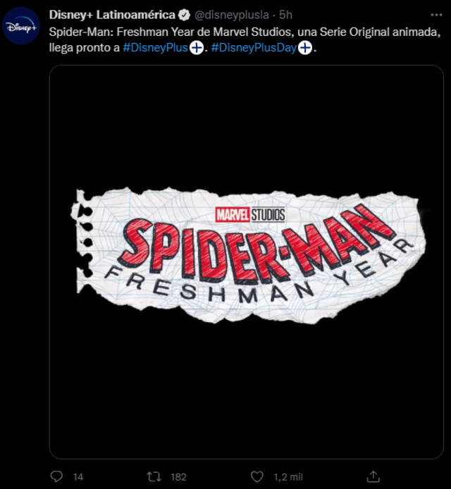 Spiderman: Freshman Year, nueva serie de Disney+. Foto: Twitter/Disney+ Latinoamérica