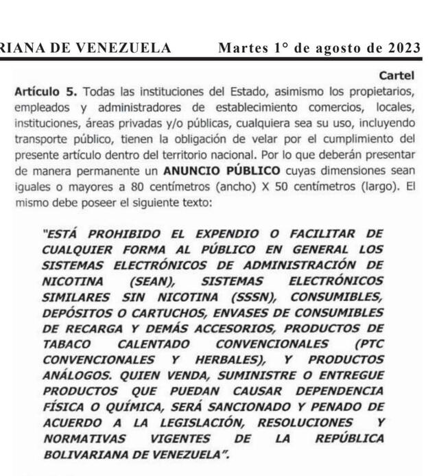 Segunda parte de la resolución publicada en la Gaceta Oficial N° 42.682 . Foto: Twitter MPPSalud   