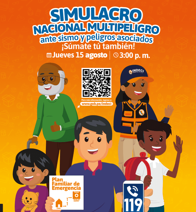 Se espera el compromiso de la ciudadanía para participar del simulacro. Foto: Indeci   