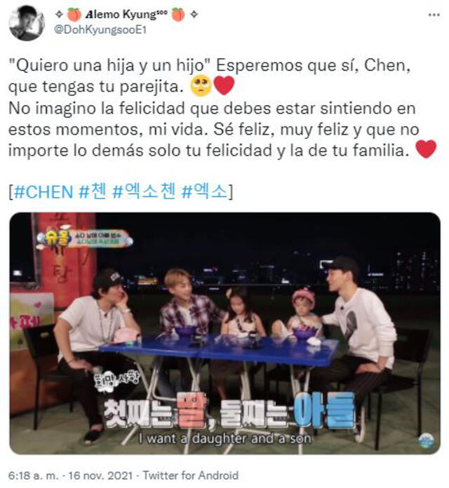 Chen: EXO-L celebra en redes sociales. Foto: captura/Twitter