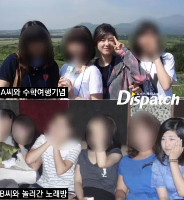 Fotos de Park Hye Soo con las dos denunciantes. Foto: Dispatch