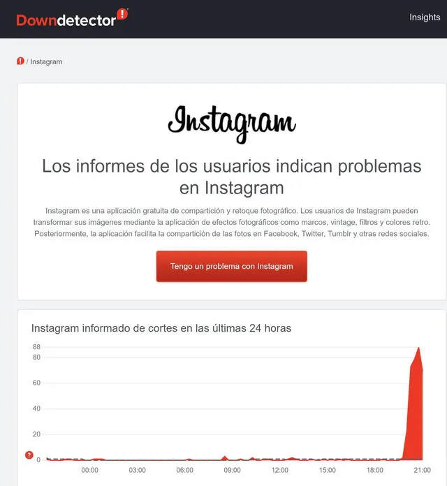 Instagram se cayó en diversas partes del mundo según reportes