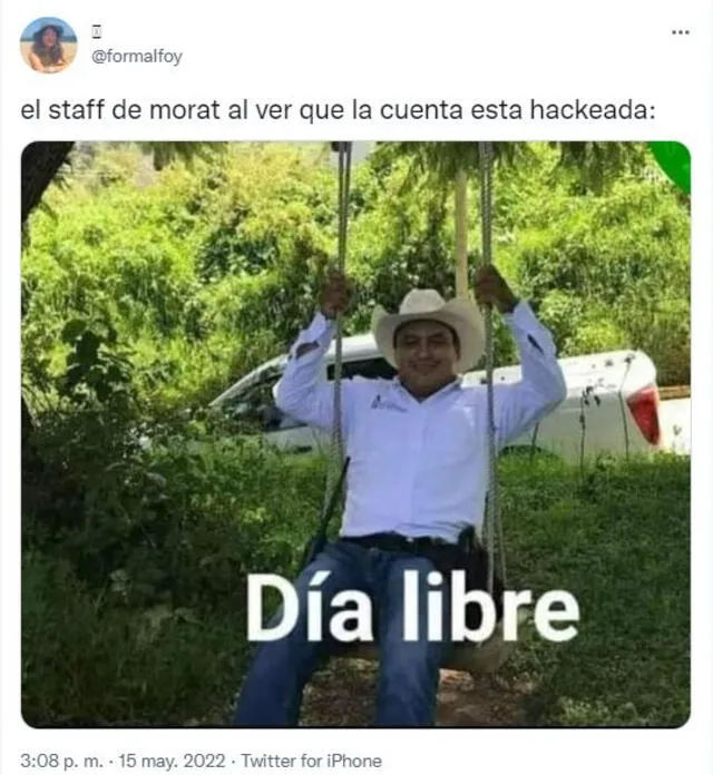 Los mejores memes tras hackeo de redes de Morat. Foto: captura de Twitter Los mejores memes tras hackeo de redes de Morat. Foto: captura de Twitter