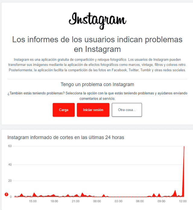 Instagram: usuarios reportan caída y fallas de la red social