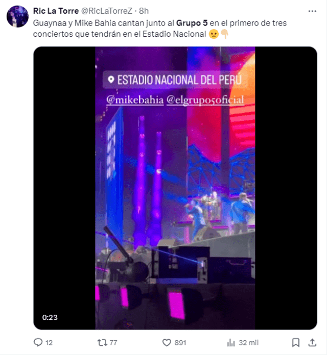  Fanáticos reaccionando tras el concierto. Foto: Captura de X, antes Twitter.   