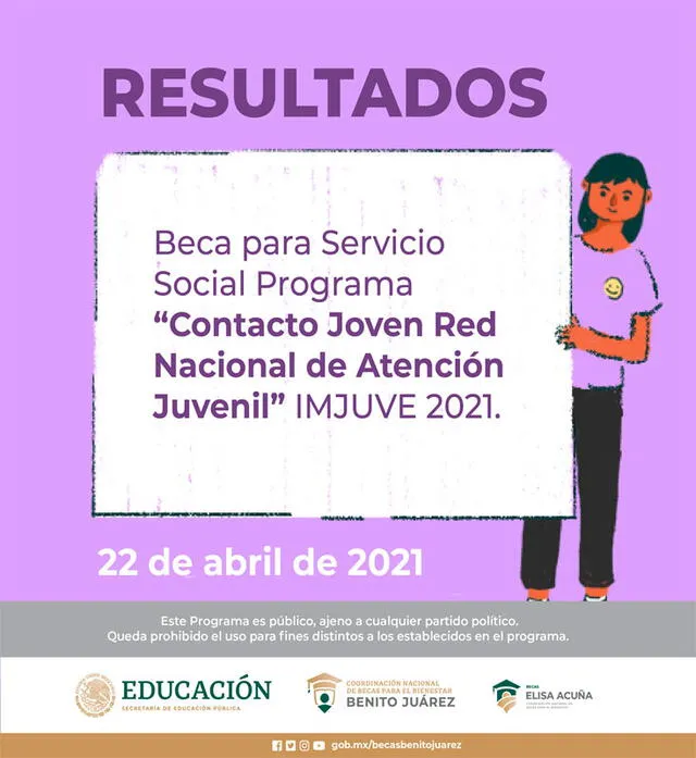 La SEP ya publicó los resultados de la convocatoria a la Beca Contacto Joven, Red Nacional de Atención Juvenil. Foto: BecasBenito/Facebook